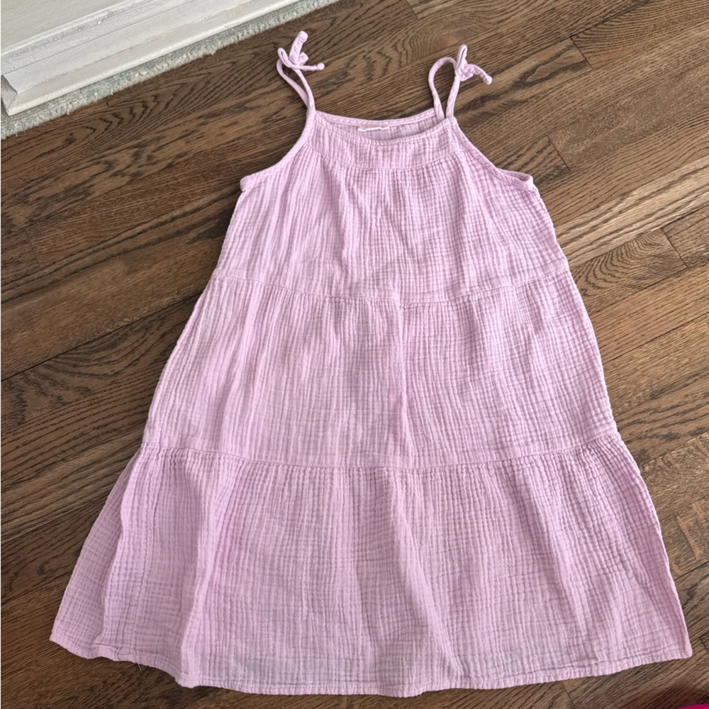 Girls Light Pink Tie-Strap Sundress